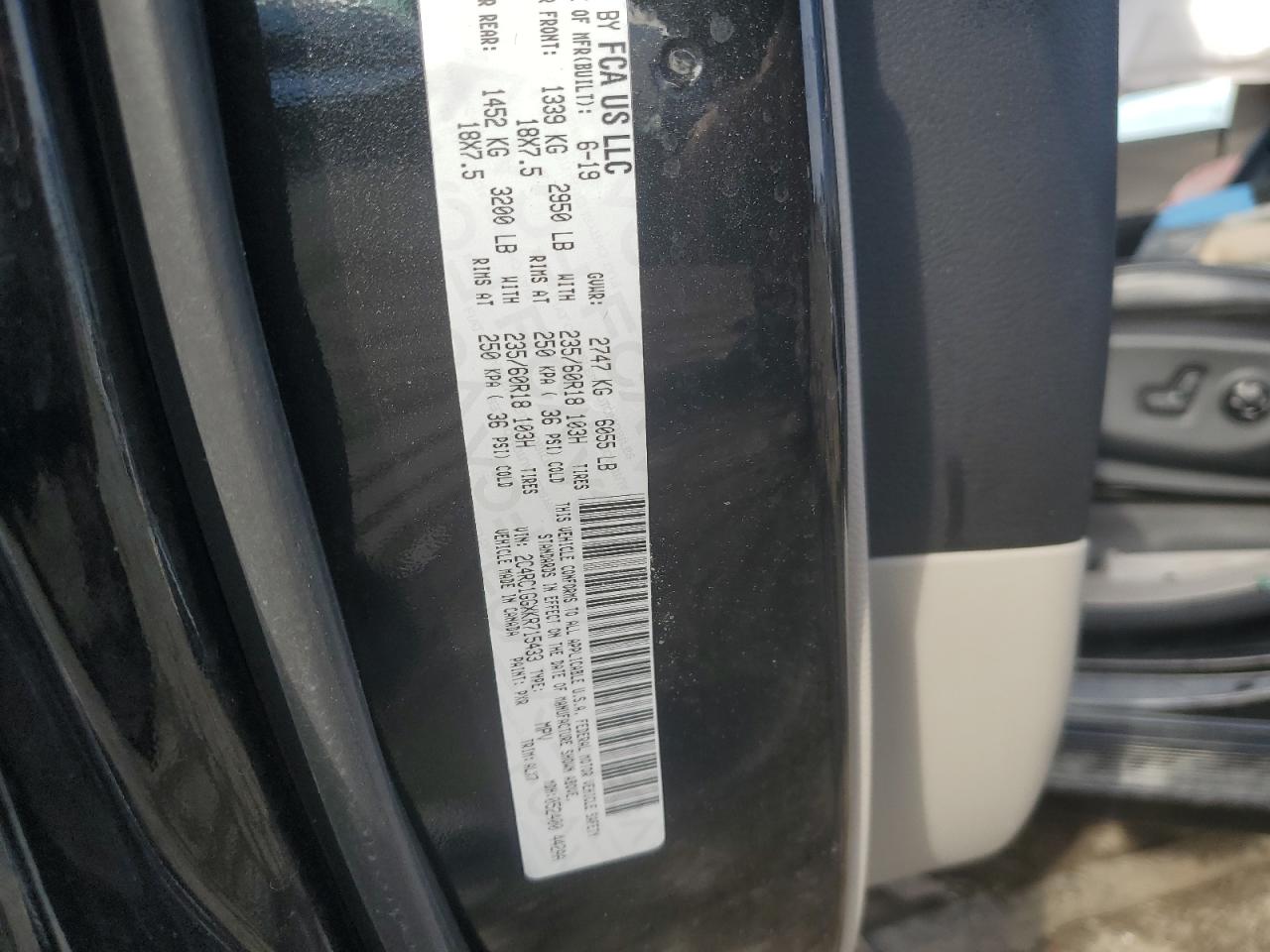 2019 Chrysler Pacifica Limited VIN: 2C4RC1GGXKR715433 Lot: 92389555