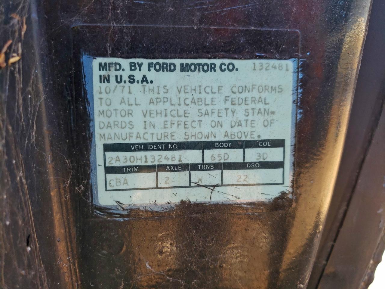 1972 Ford Gran Torin VIN: 2A30H132481 Lot: 93515385