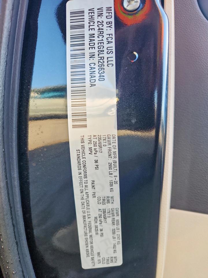 2020 Chrysler Pacifica Touring L Plus VIN: 2C4RC1EG8LR266340 Lot: 92267225