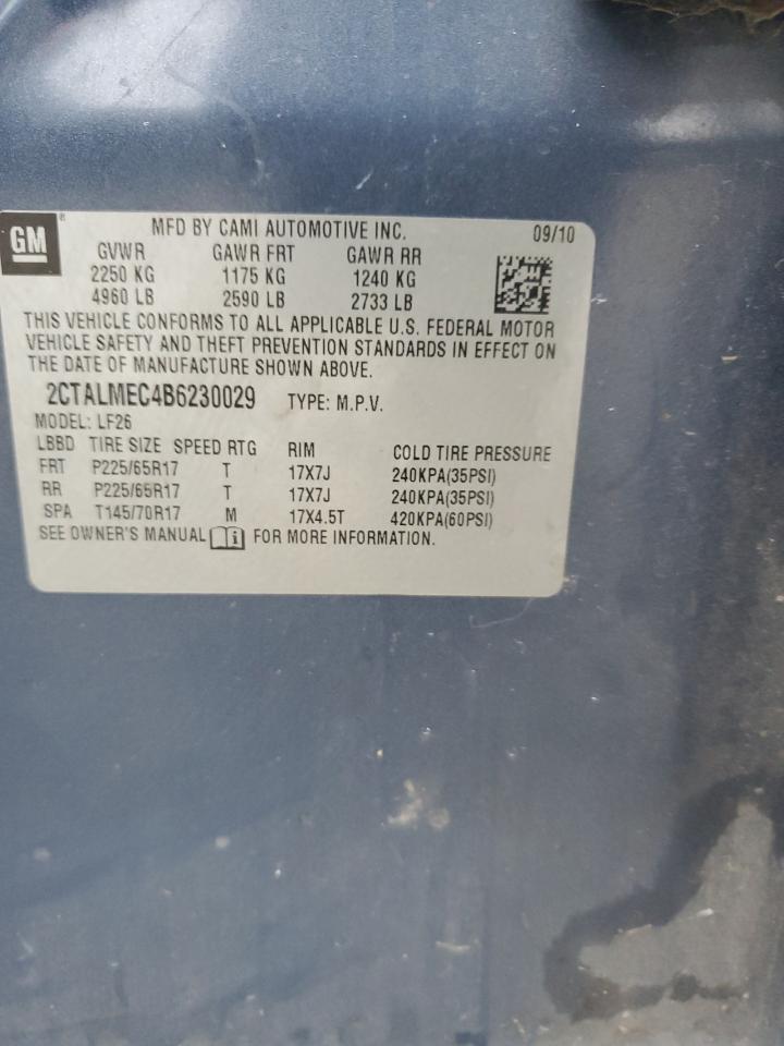 2011 GMC Terrain Sle VIN: 2CTALMEC4B6230029 Lot: 93309145