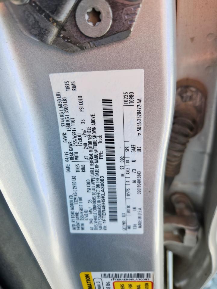 2019 Ford Ranger Xl VIN: 1FTER4EH9KLA30083 Lot: 92735005