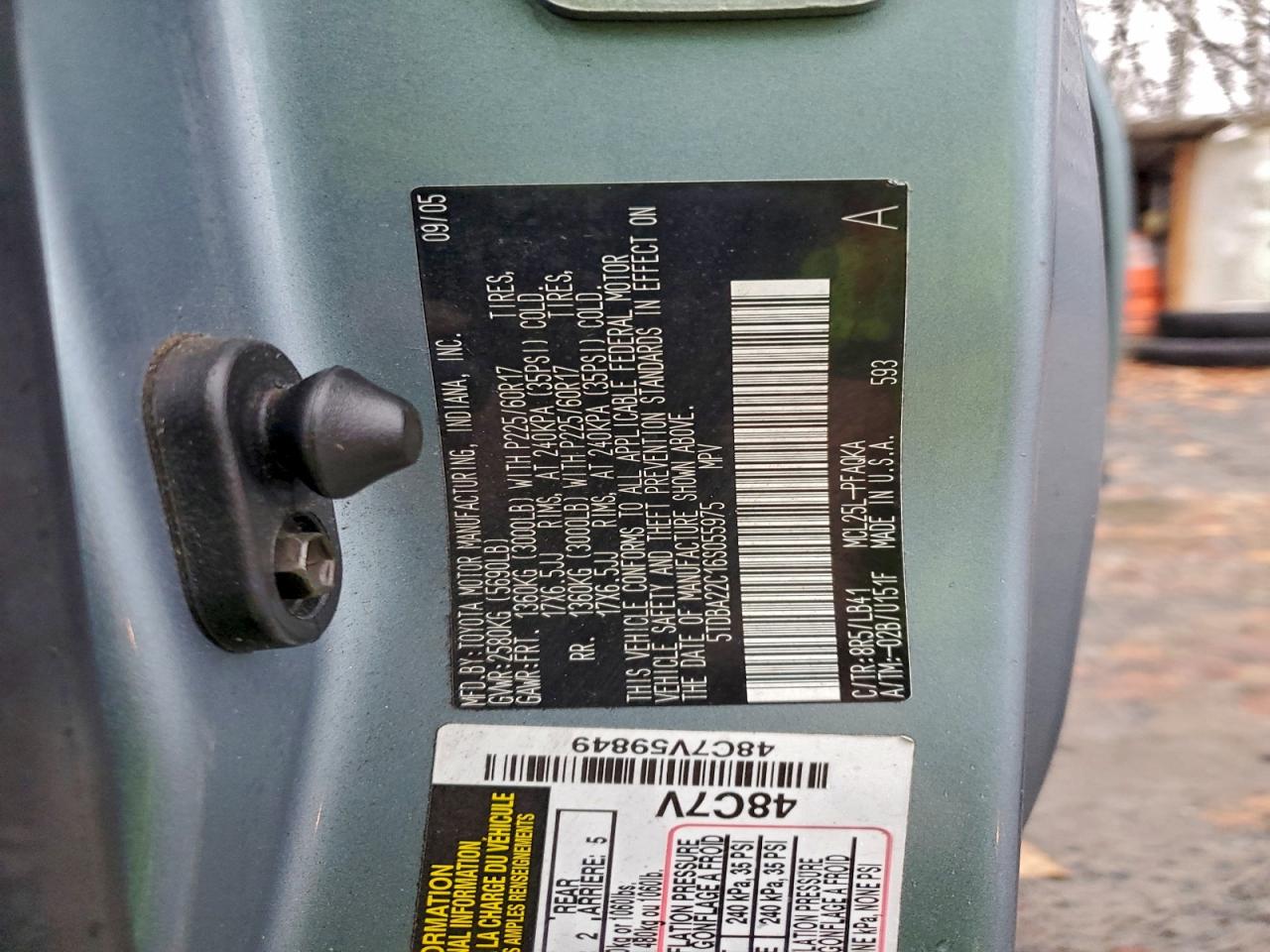 2006 Toyota Sienna Xle VIN: 5TDBA22C16S055975 Lot: 94747535