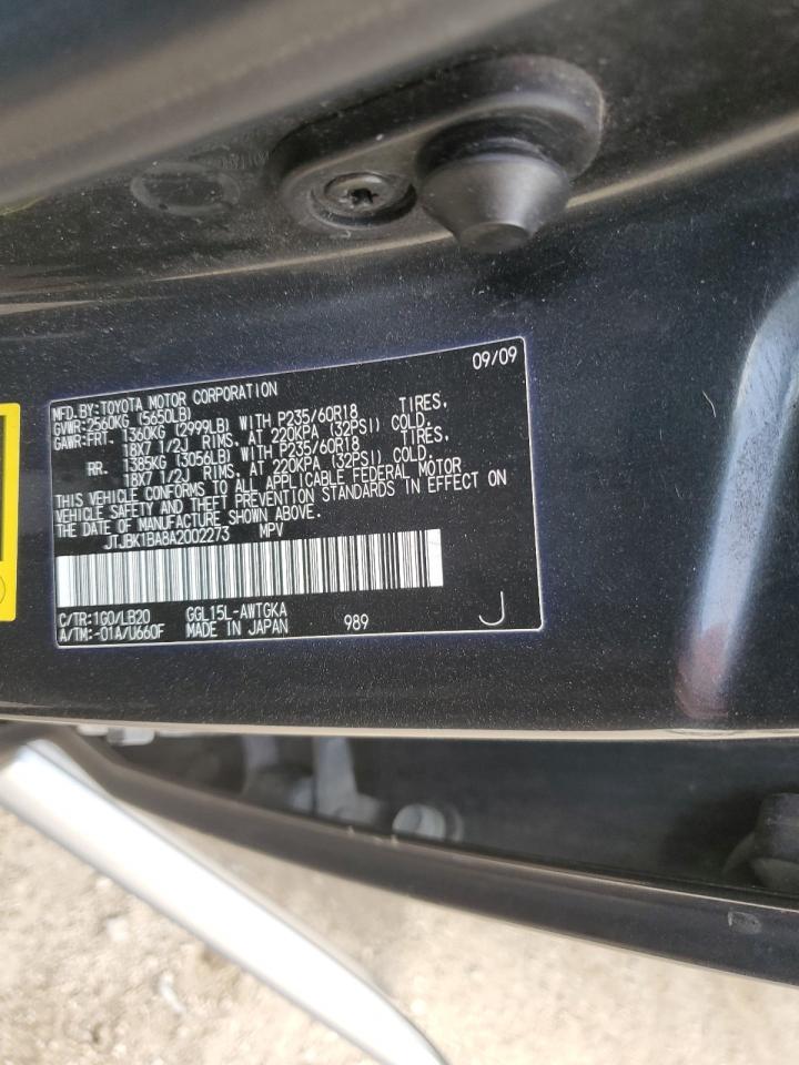 2010 Lexus Rx 350 VIN: JTJBK1BA8A2002273 Lot: 91472195