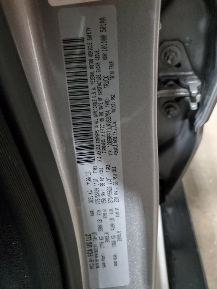 2020 Ram 1500 Big Horn/Lone Star VIN: 1C6SRFFT3LN182794 Lot: 92525865