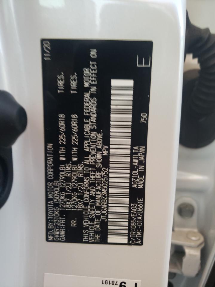 2021 Lexus Nx 300 Base VIN: JTJGARBZ3M5025752 Lot: 91930945