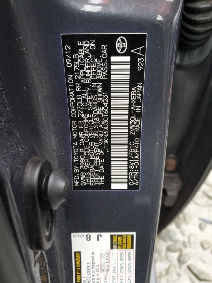 2012 Toyota Prius VIN: JTDKN3DU3C1604231 Lot: 93173135
