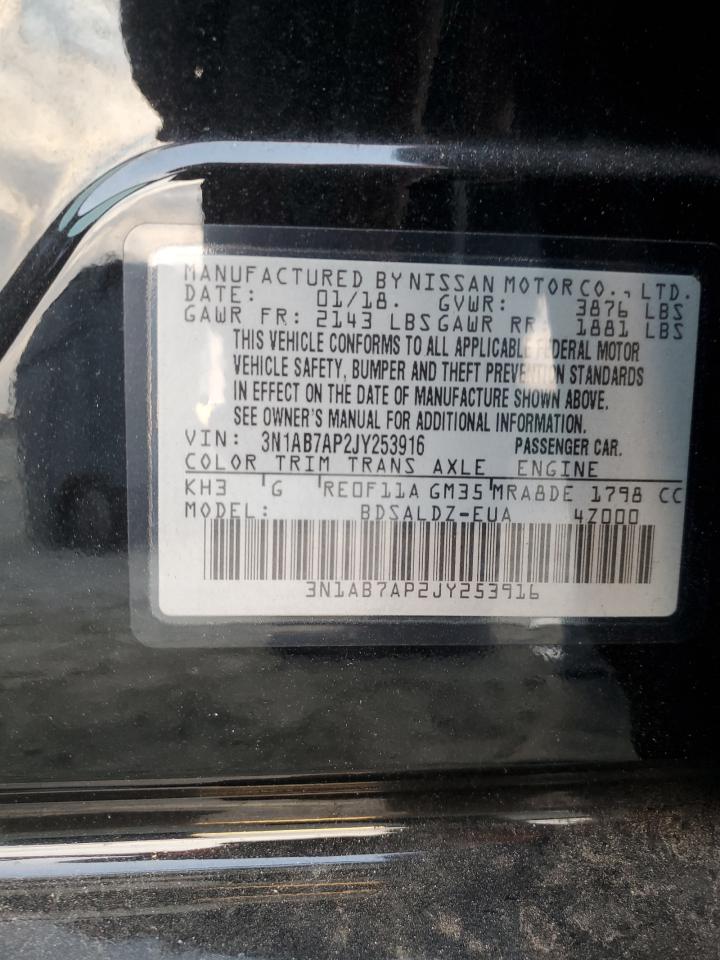 2018 Nissan Sentra S VIN: 3N1AB7AP2JY253916 Lot: 92879455