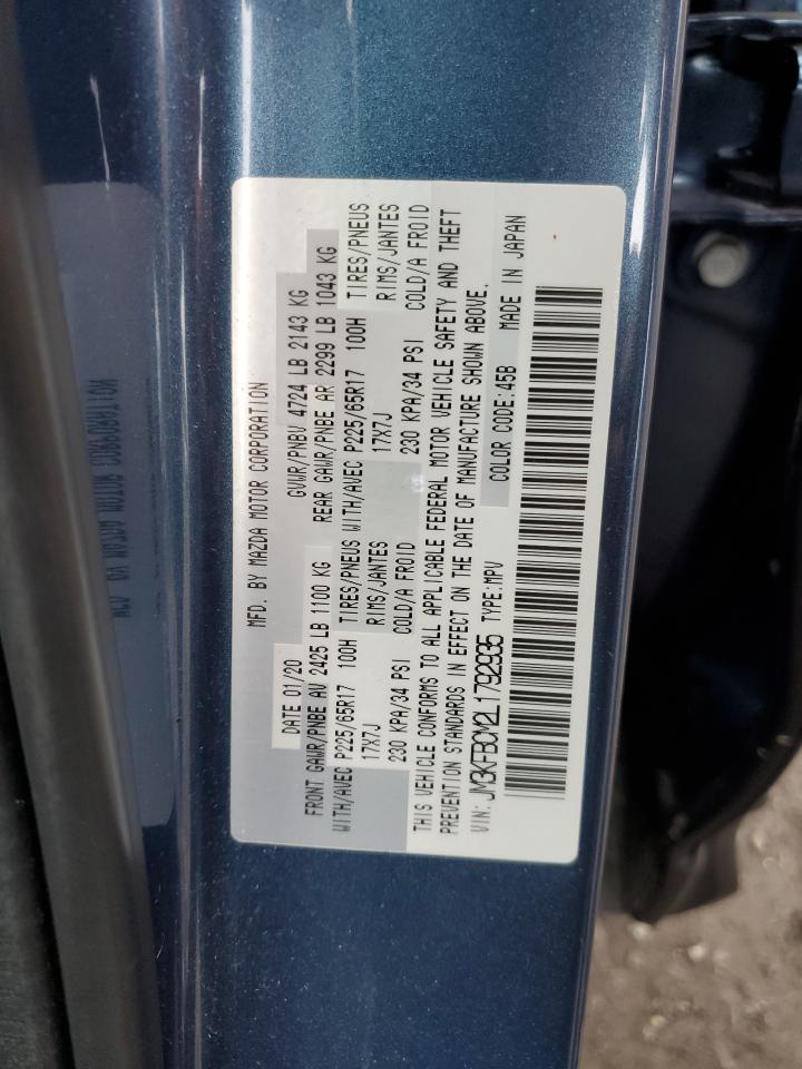 2020 Mazda Cx-5 Touring VIN: JM3KFBCM2L1792935 Lot: 92457055