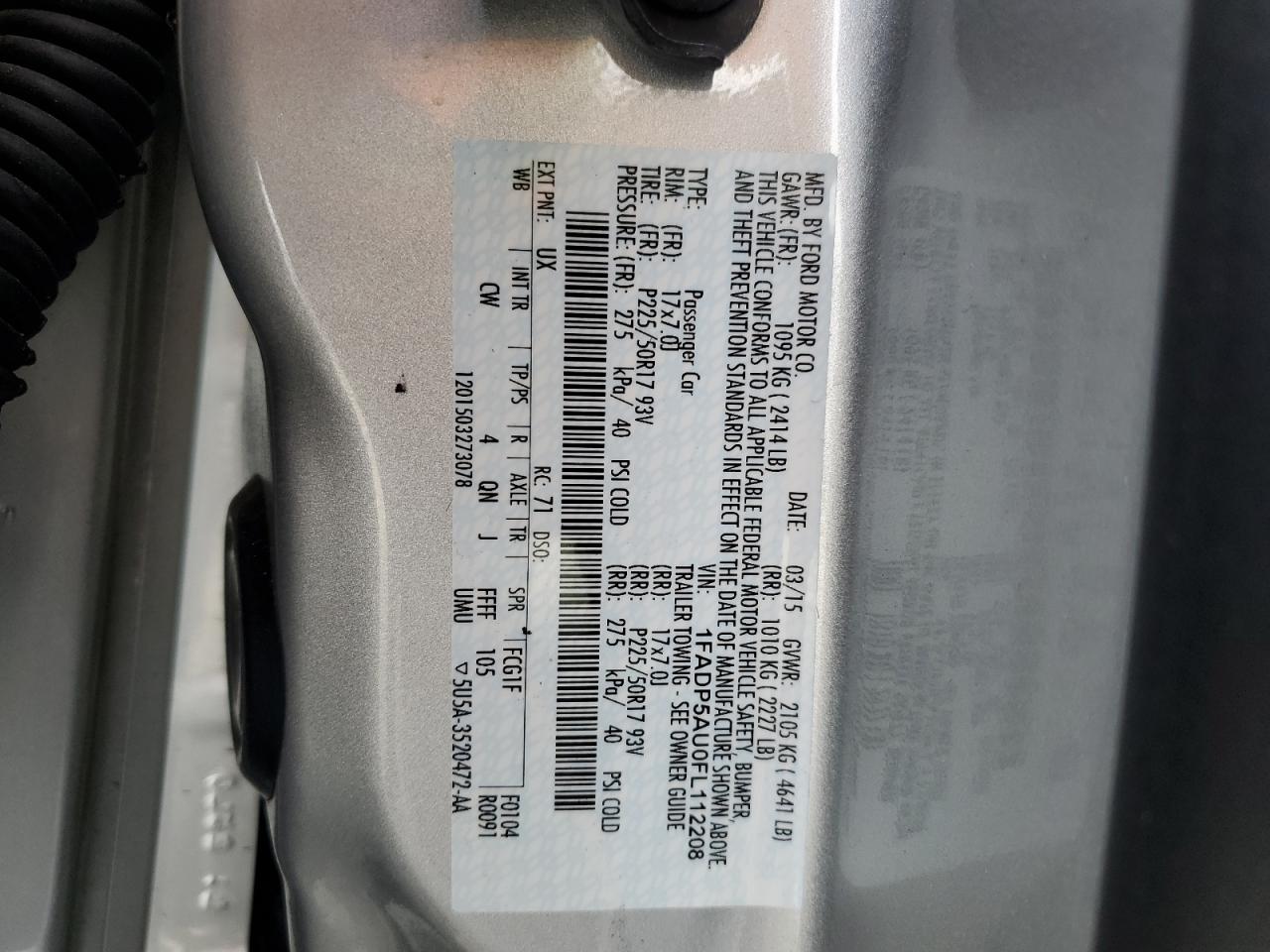 2015 Ford C-Max Se VIN: 1FADP5AU0FL112208 Lot: 91242685