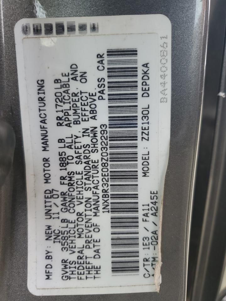 2008 Toyota Corolla Ce VIN: 1NXBR32E08Z032293 Lot: 93155615