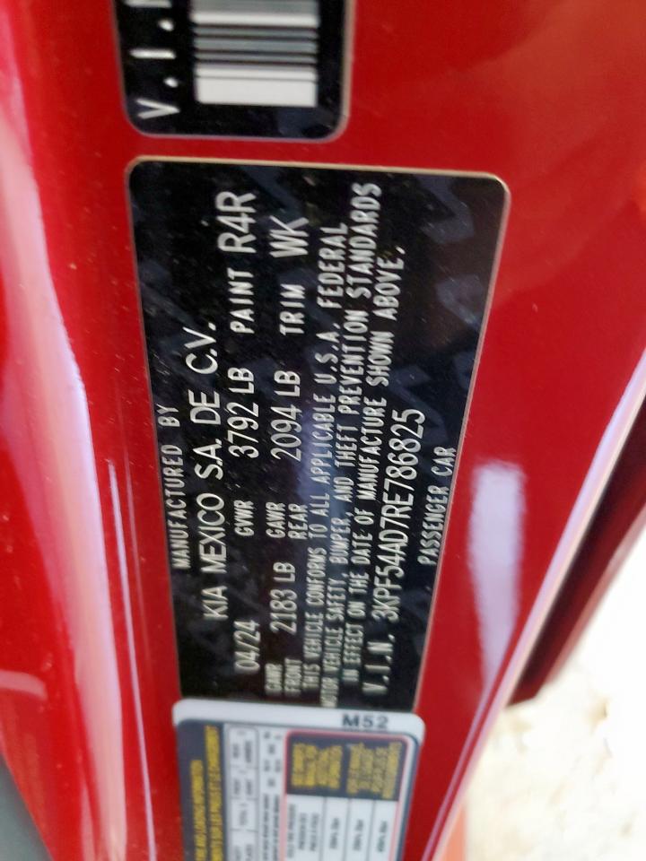 2024 Kia Forte Gt Line VIN: 3KPF54AD7RE786825 Lot: 91586425