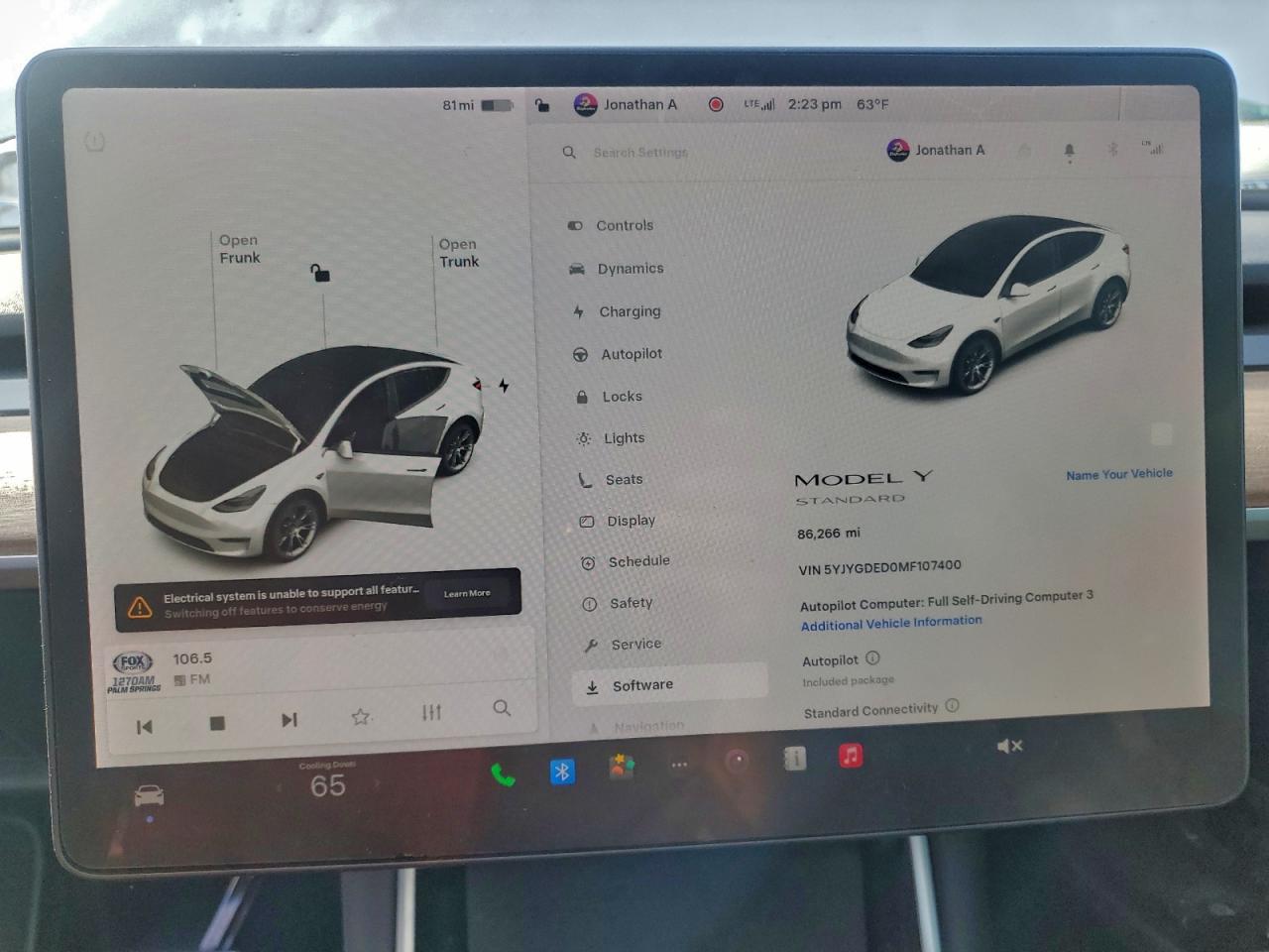 2021 Tesla Model Y VIN: 5YJYGDED0MF107400 Lot: 93468675