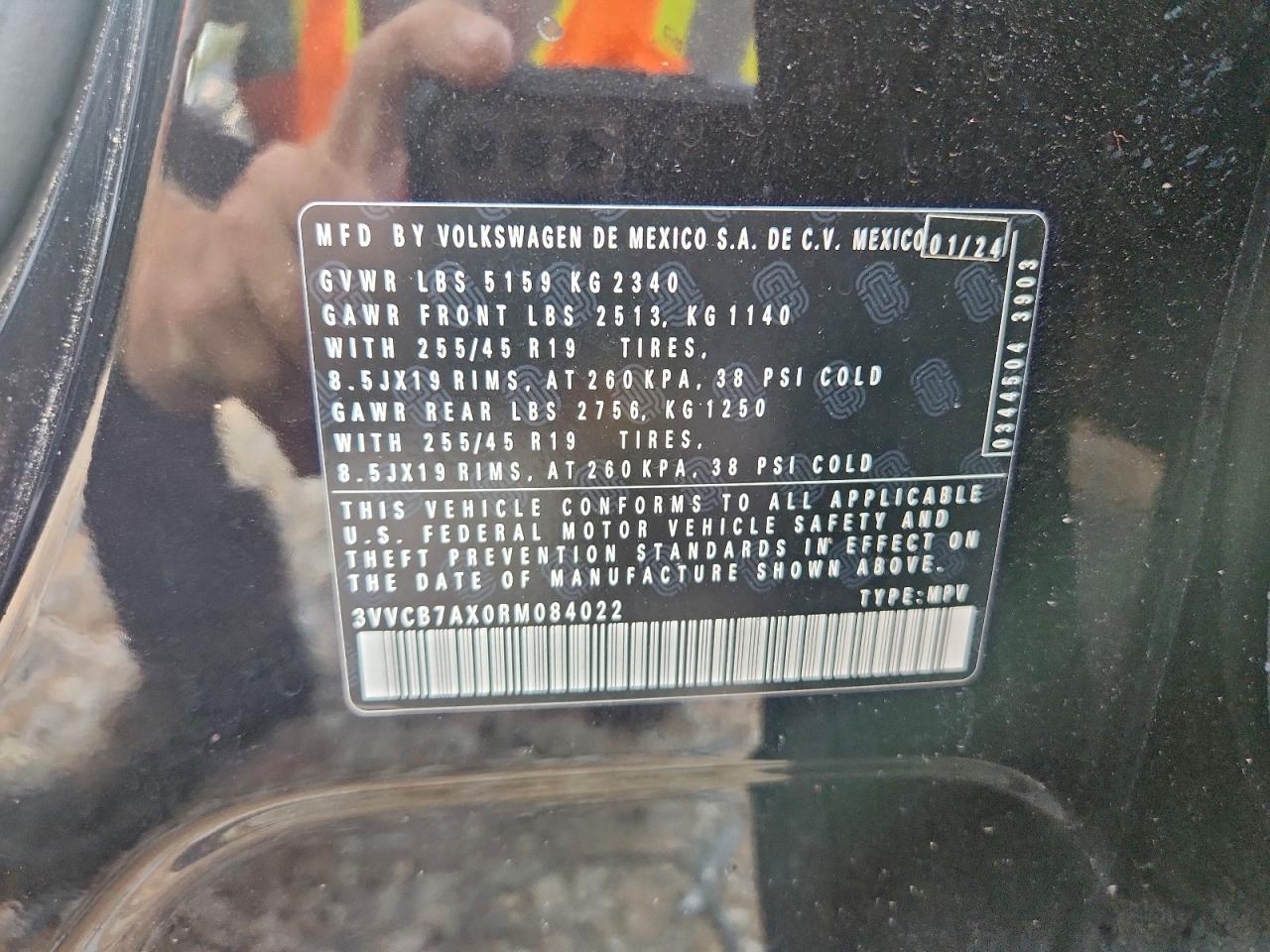 2024 Volkswagen Tiguan Se R-Line Black VIN: 3VVCB7AX0RM084022 Lot: 94479795