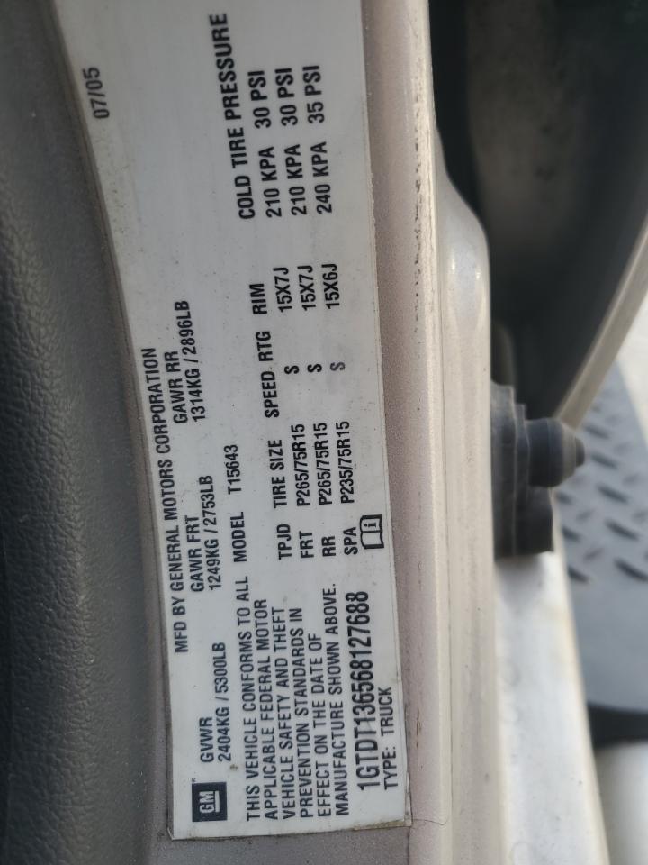 2006 GMC Canyon VIN: 1GTDT136568127688 Lot: 91448215