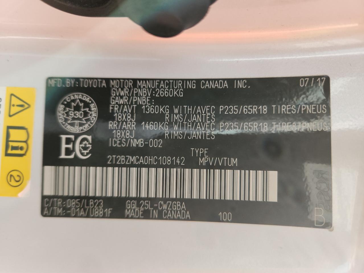 2017 Lexus Rx 350 Base VIN: 2T2BZMCA0HC108142 Lot: 91181835