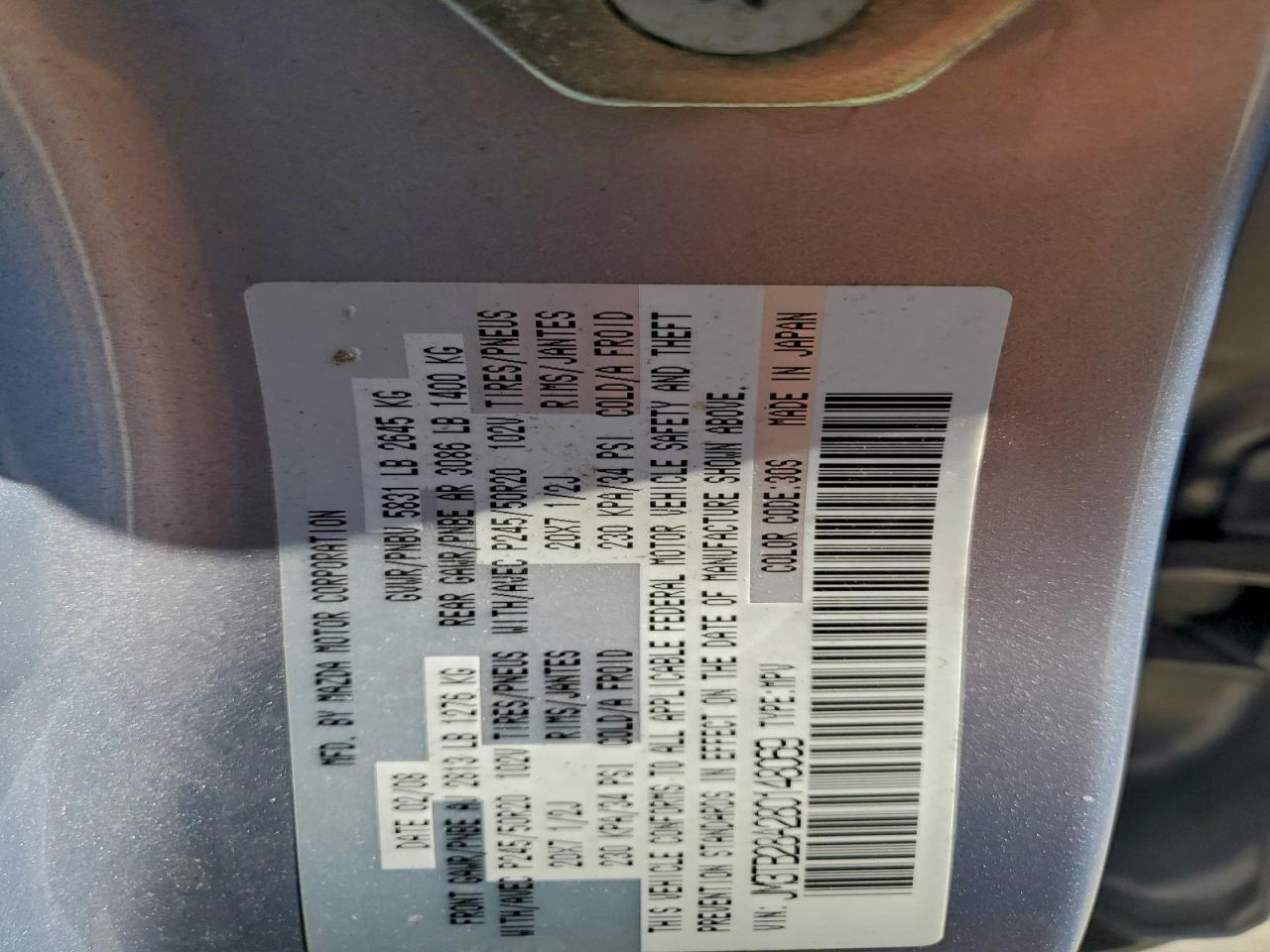 2008 Mazda Cx-9 VIN: JM3TB28A280148069 Lot: 86599815