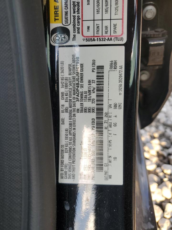 2018 Ford Fiesta Se VIN: 3FADP4BJ0JM107998 Lot: 93291865