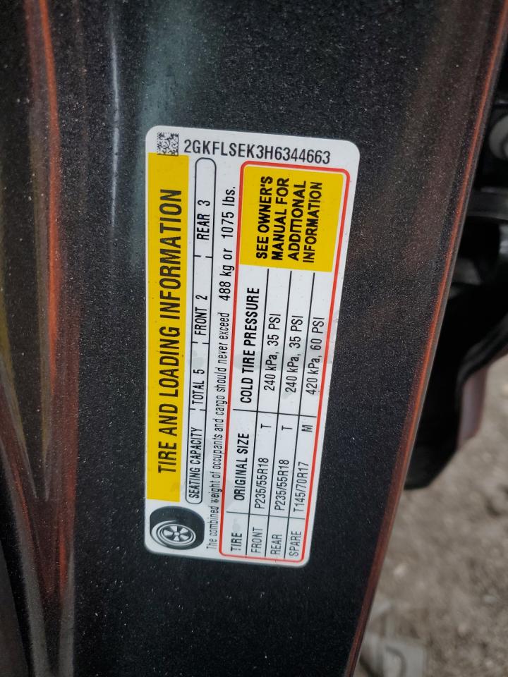 2017 GMC Terrain Sle VIN: 2GKFLSEK3H6344663 Lot: 92086715