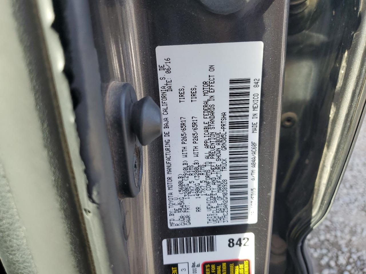 2016 Toyota Tacoma Double Cab VIN: 3TMCZ5AN2GM038928 Lot: 91240215