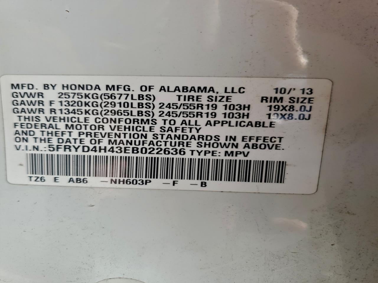 2014 Acura Mdx Technology VIN: 5FRYD4H43EB022636 Lot: 93780885