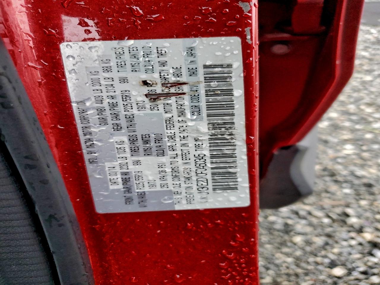 2015 Mazda Cx-5 Gt VIN: JM3KE2DY0F0460345 Lot: 94140275