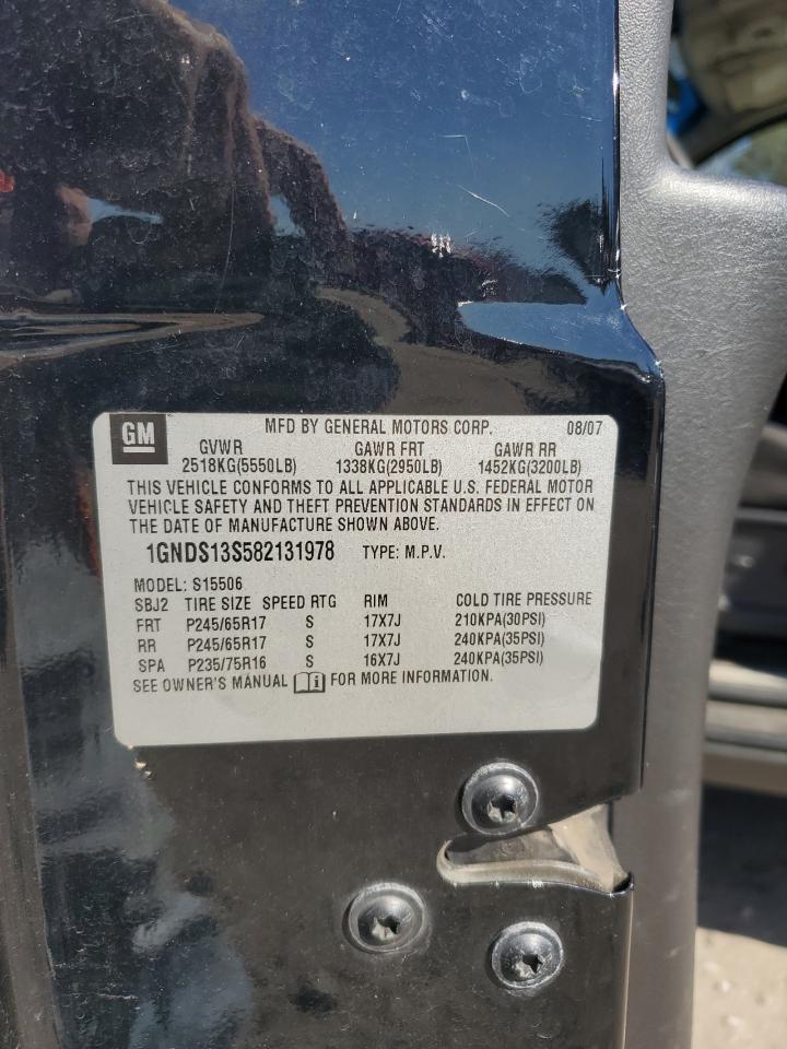 2008 Chevrolet Trailblazer Ls VIN: 1GNDS13S582131978 Lot: 91018175