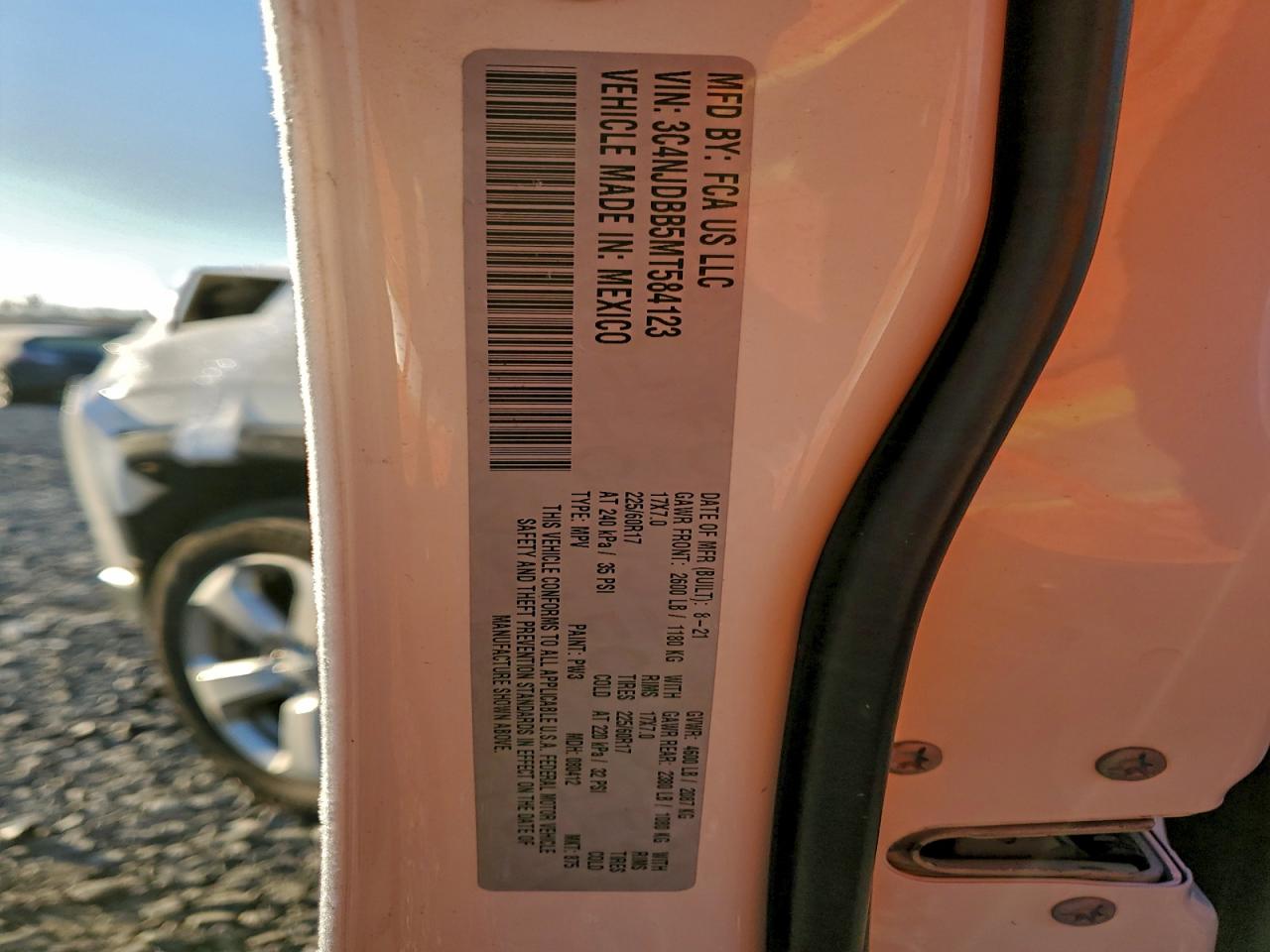 2021 Jeep Compass Latitude VIN: 3C4NJDBB5MT584123 Lot: 93605505