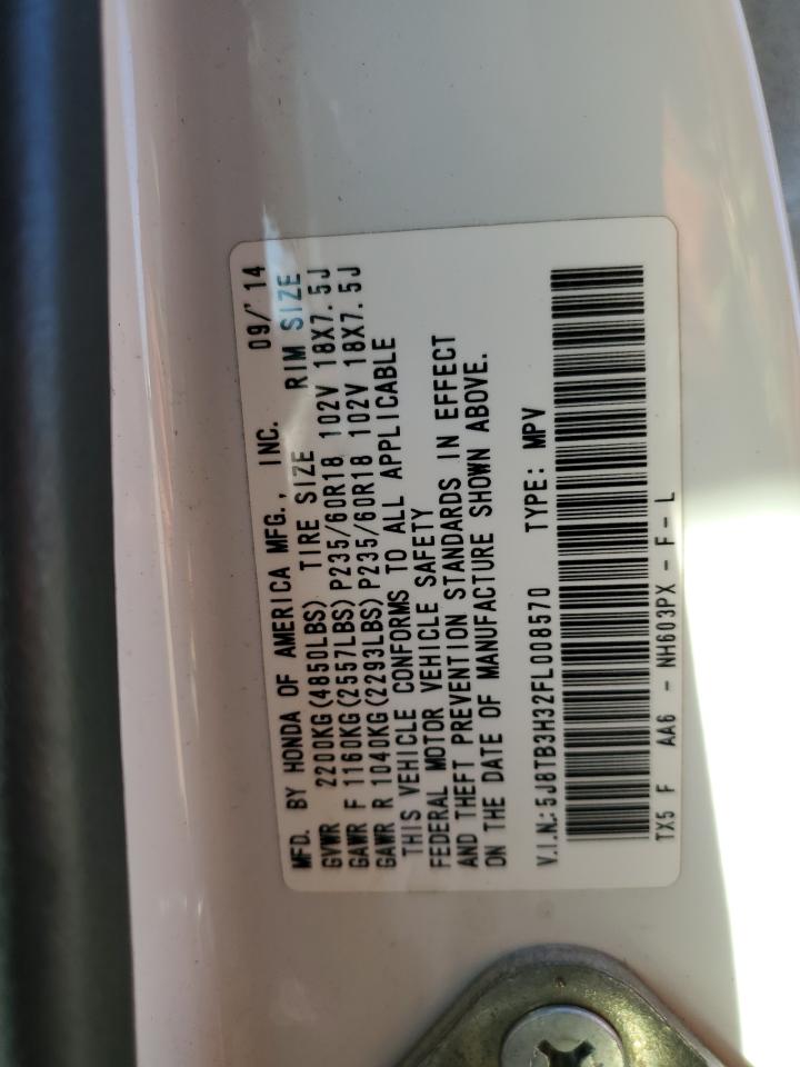 2015 Acura Rdx VIN: 5J8TB3H32FL008570 Lot: 91941095