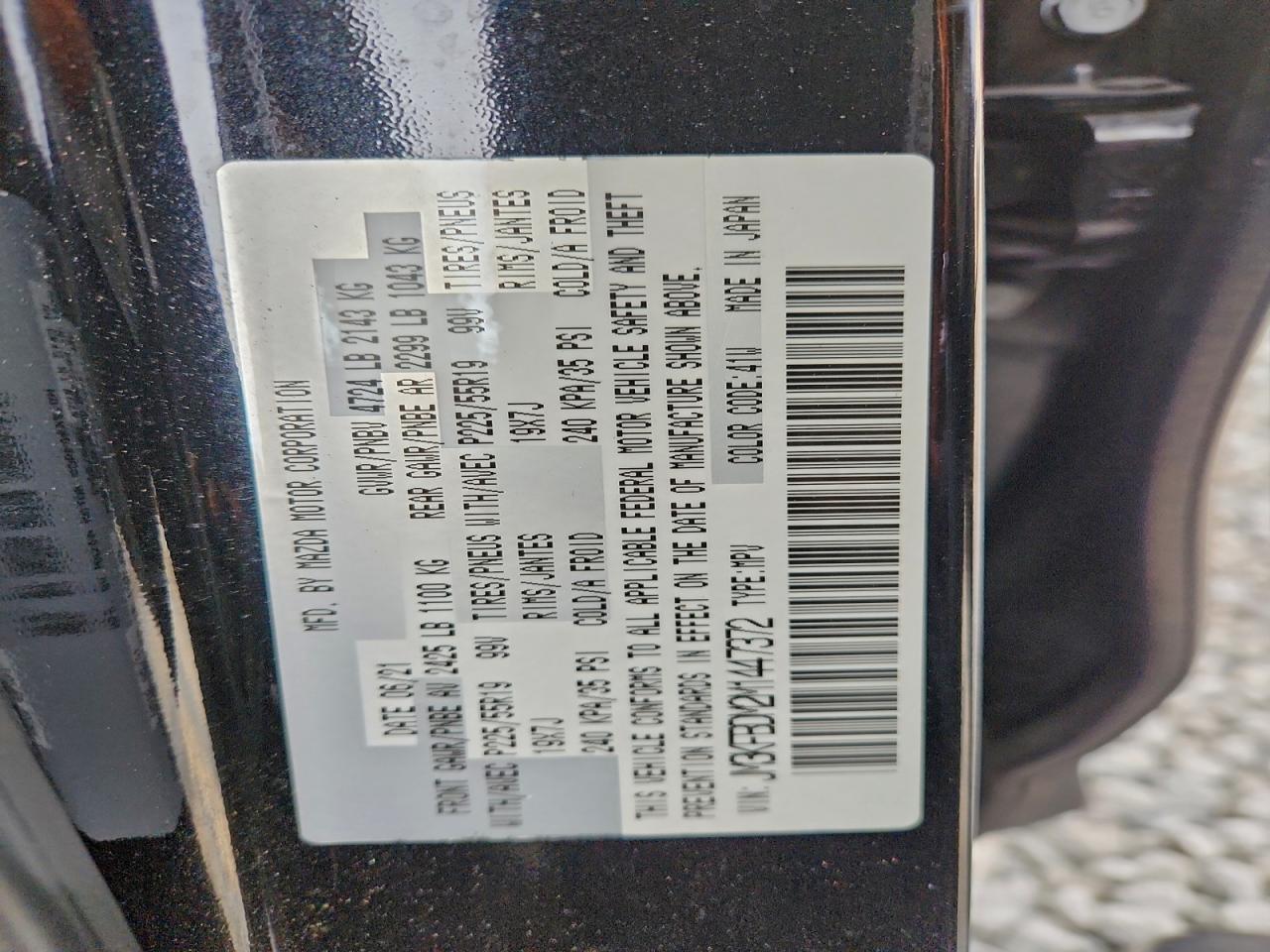 2021 Mazda Cx-5 Grand Touring VIN: JM3KFBDM2M1447372 Lot: 94309685