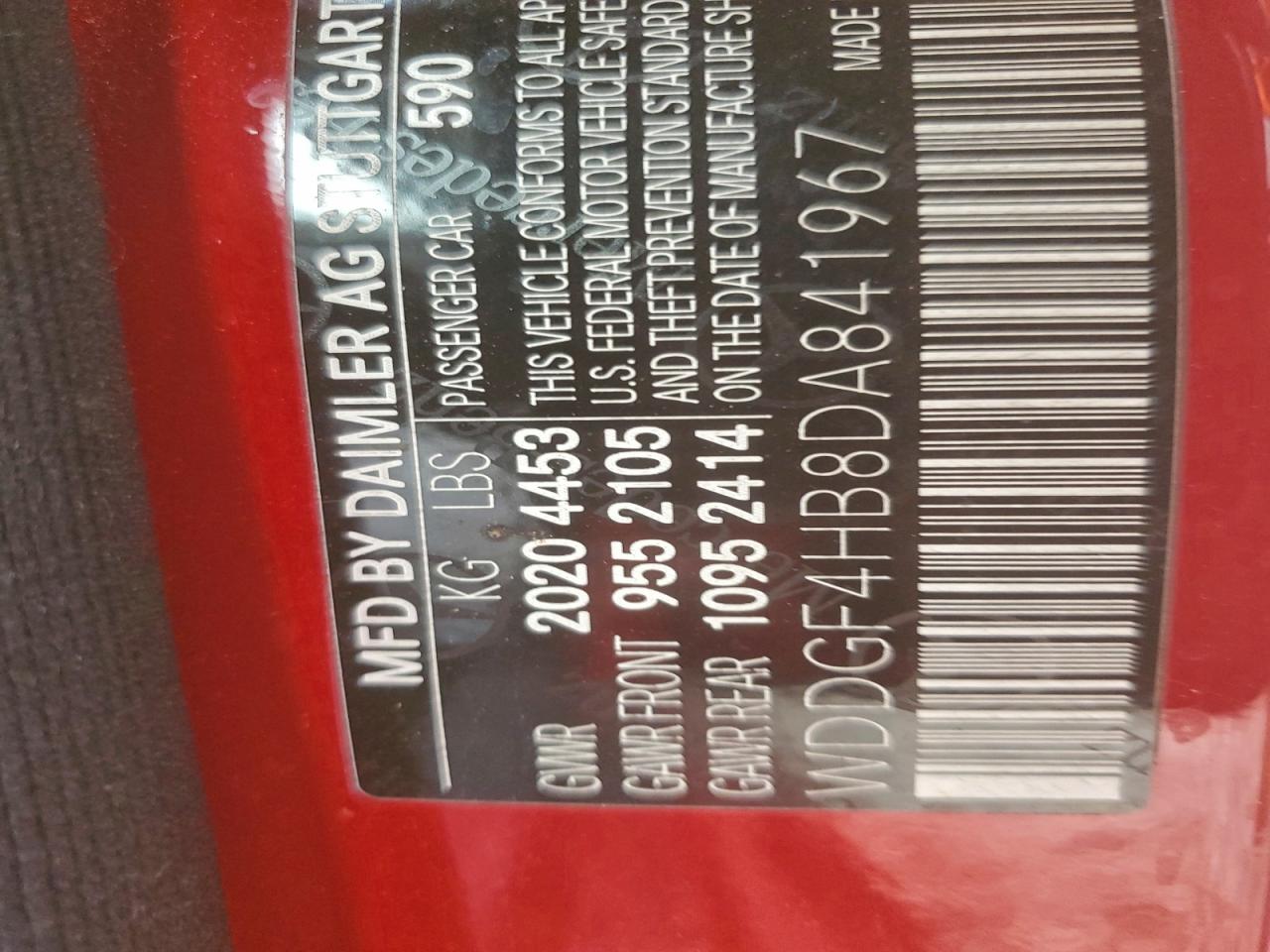 2013 Mercedes-Benz C 250 VIN: WDDGF4HB8DA841967 Lot: 85774895