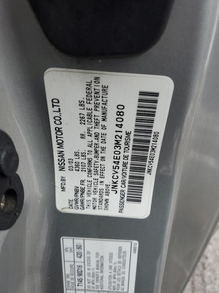 2003 Infiniti G35 VIN: JNKCV54E03M214080 Lot: 92195165