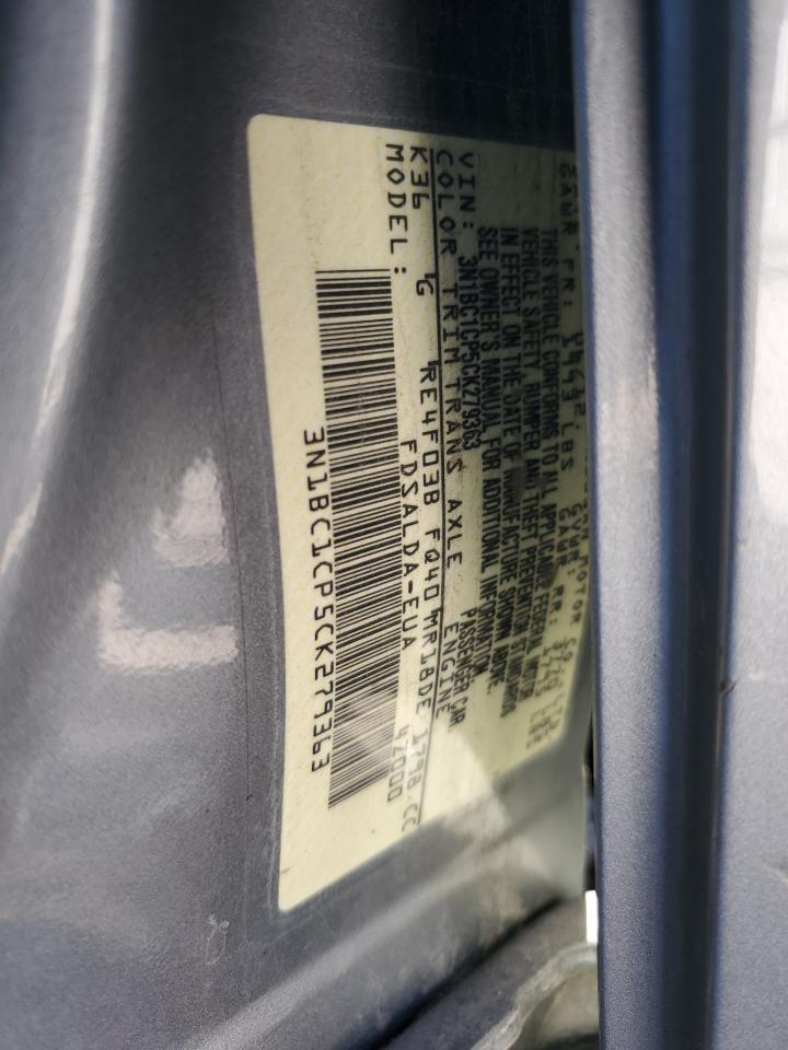 2012 Nissan Versa S VIN: 3N1BC1CP5CK279363 Lot: 92815985