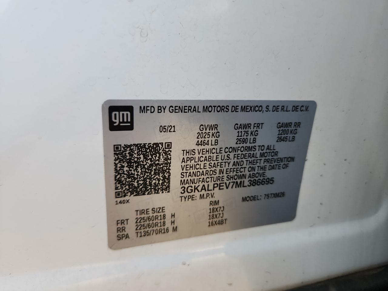 2021 GMC Terrain Slt VIN: 3GKALPEV7ML386695 Lot: 93024535