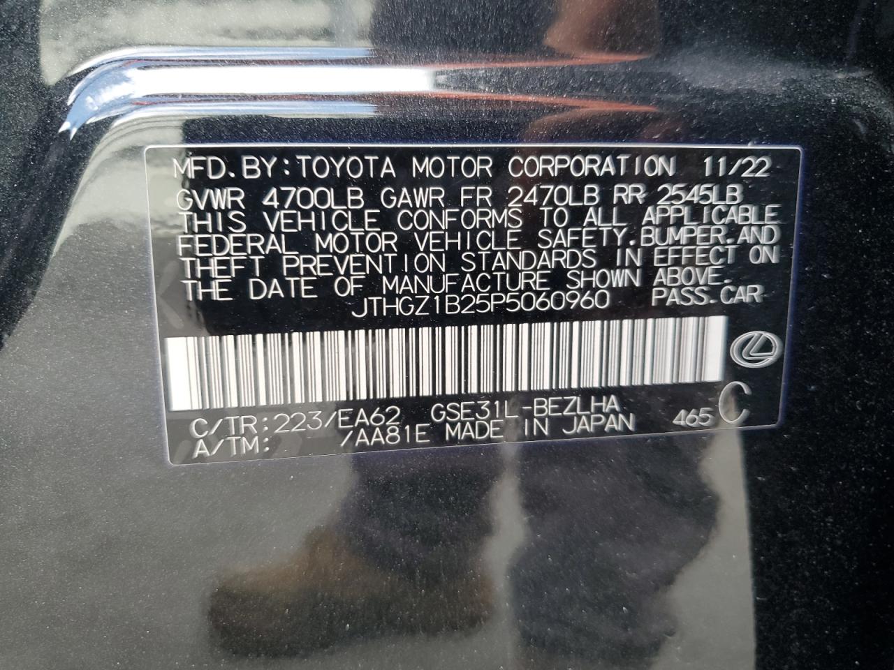 2023 Lexus Is 350 F Sport Design VIN: JTHGZ1B25P5060960 Lot: 91018545