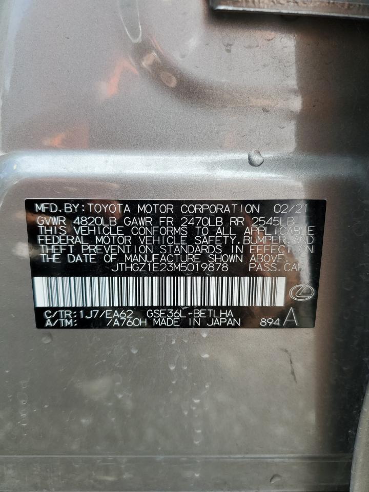 2021 Lexus Is 350 F Sport VIN: JTHGZ1E23M5019878 Lot: 91885115