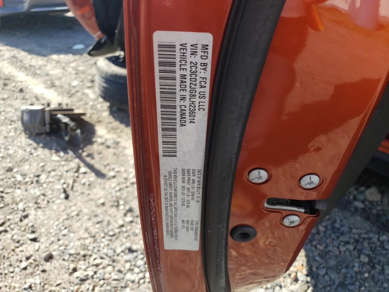 2020 Dodge Challenger Gt VIN: 2C3CDZJG8LH236014 Lot: 91302865