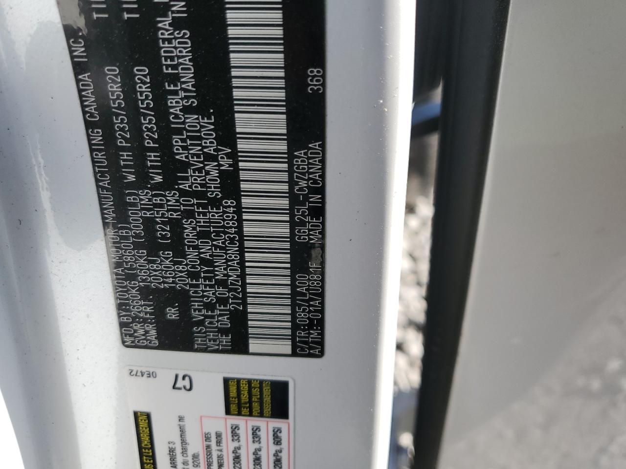 2022 Lexus Rx 350 VIN: 2T2JZMDA8NC348948 Lot: 92708475