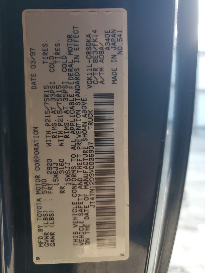 1997 Toyota T100 Xtracab VIN: JT4TN12D3V0036907 Lot: 91656035