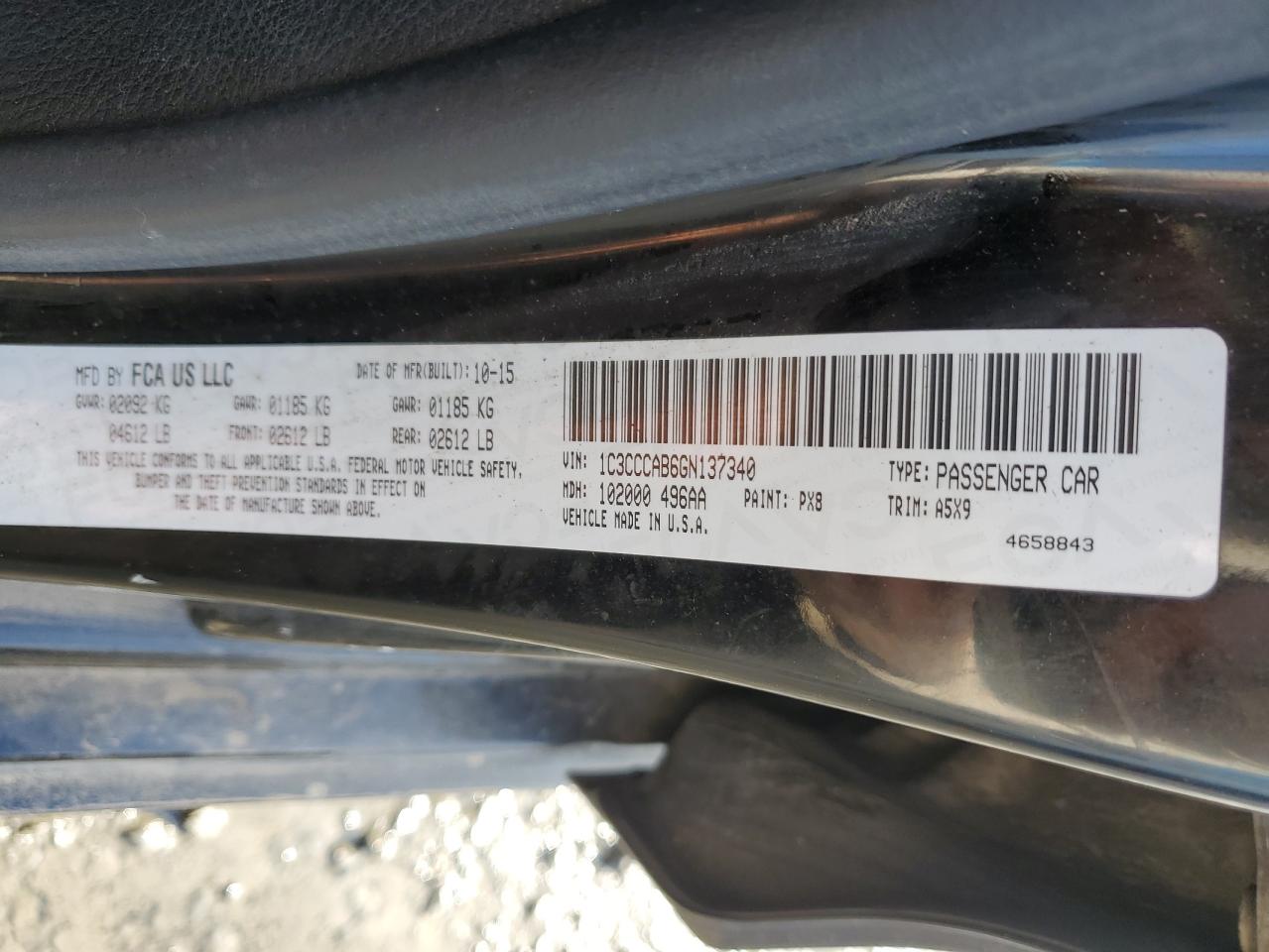 2016 Chrysler 200 Limited VIN: 1C3CCCAB6GN137340 Lot: 91652785