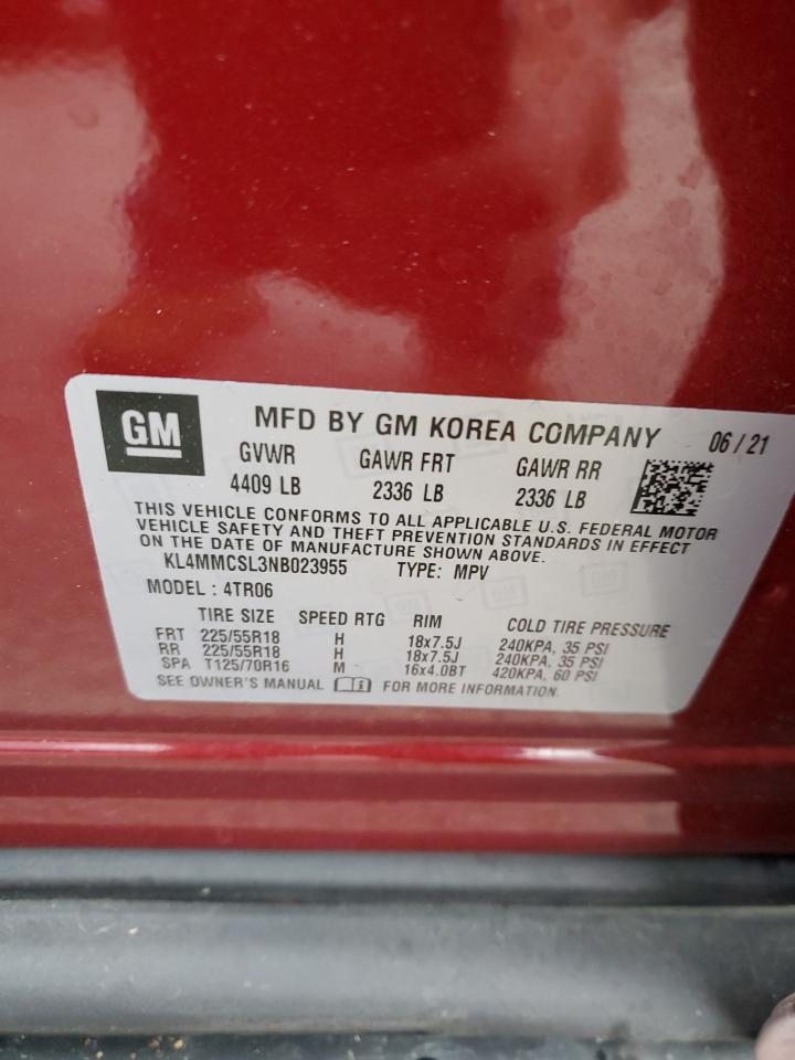 2022 Buick Encore Gx Preferred VIN: KL4MMCSL3NB023955 Lot: 93700055