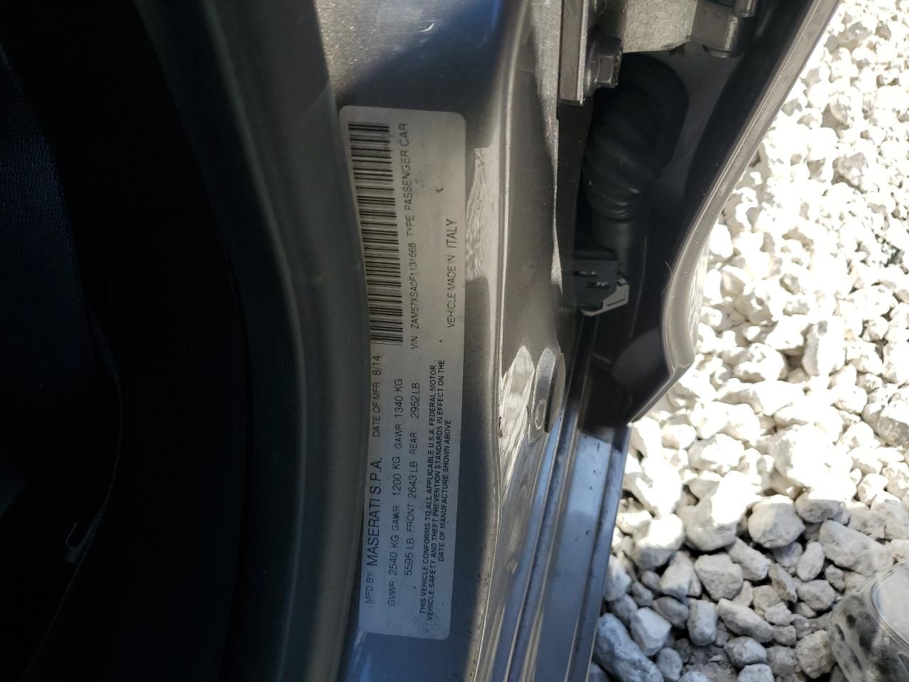 2015 Maserati Ghibli VIN: ZAM57XSA0F1131668 Lot: 91818875