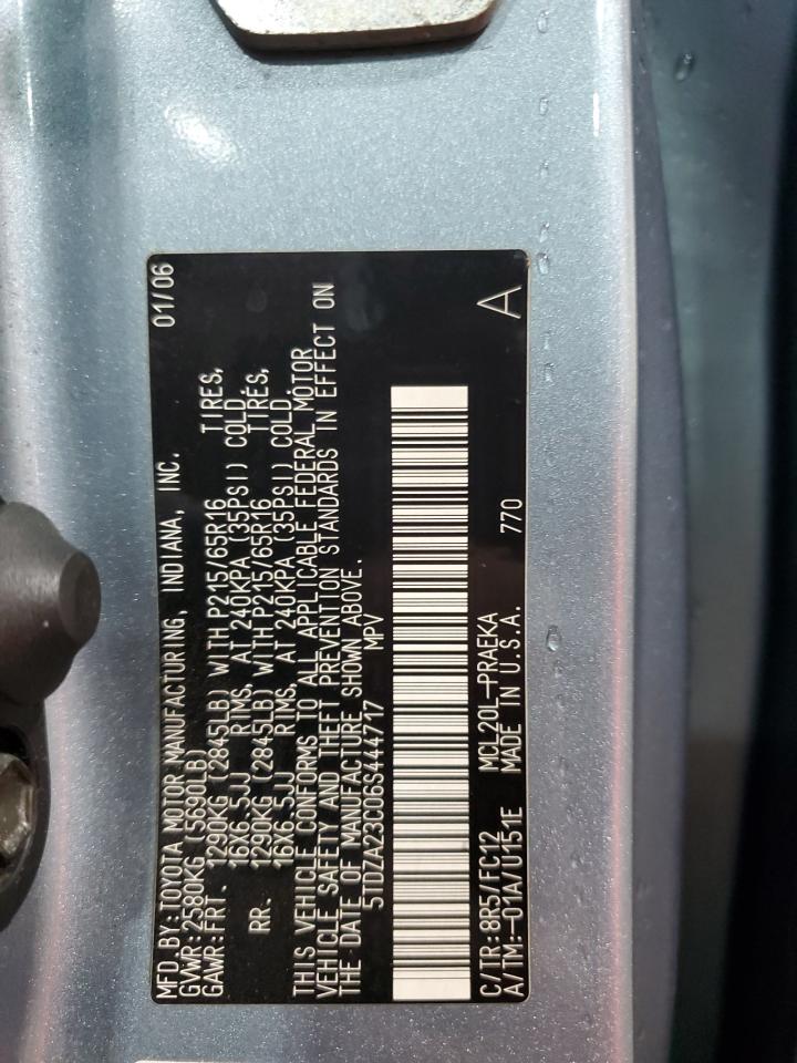 2006 Toyota Sienna Ce VIN: 5TDZA23C06S444717 Lot: 91650805