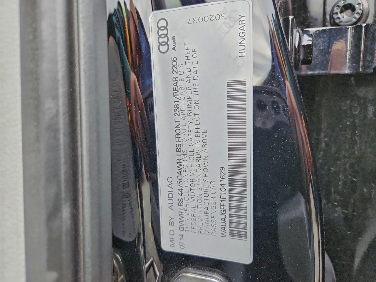 2015 Audi A3 Premium VIN: WAUAJGFF1F1041629 Lot: 94248995