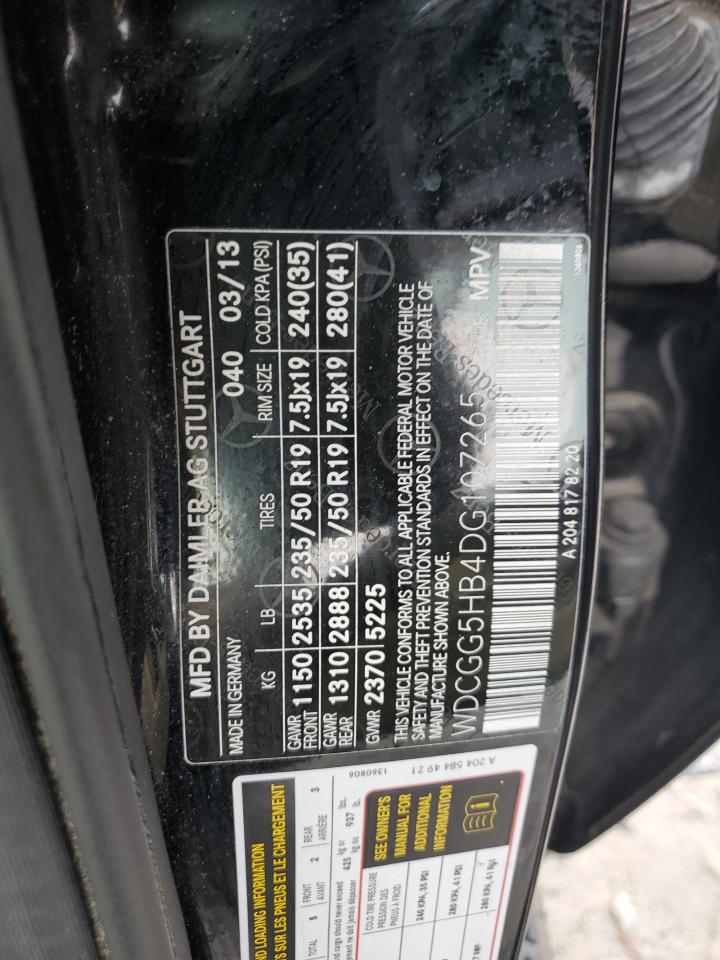 2013 Mercedes-Benz Glk 350 VIN: WDCGG5HB4DG107265 Lot: 91227685