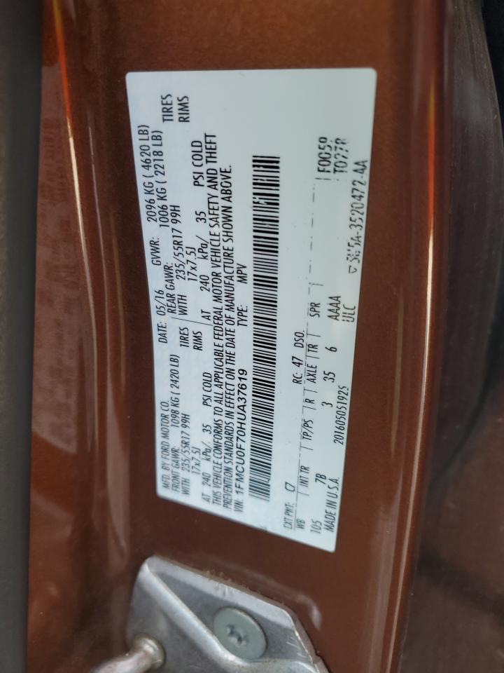 2017 Ford Escape S VIN: 1FMCU0F70HUA37619 Lot: 93492665