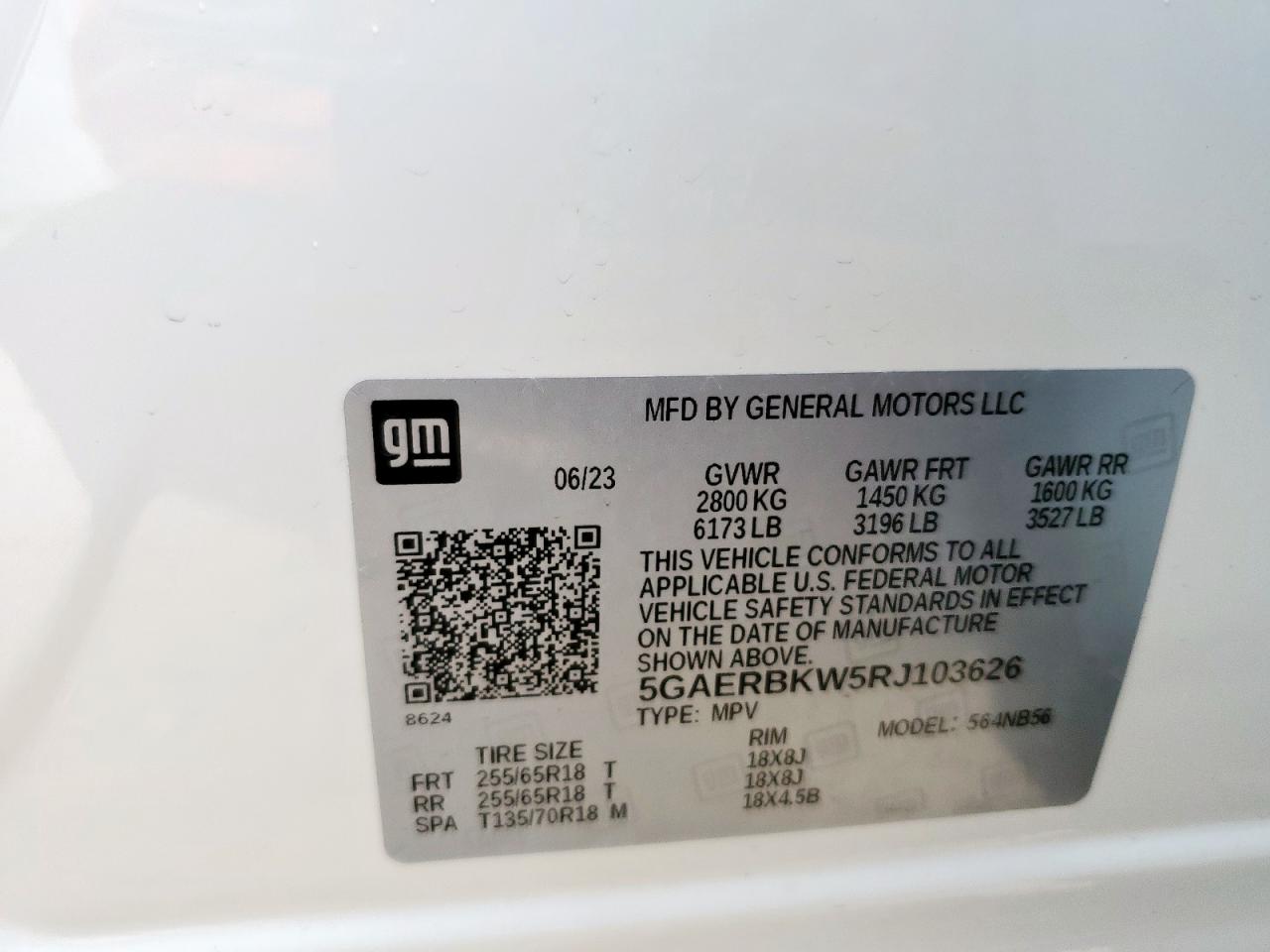 2024 Buick Enclave Essence VIN: 5GAERBKW5RJ103626 Lot: 93111475