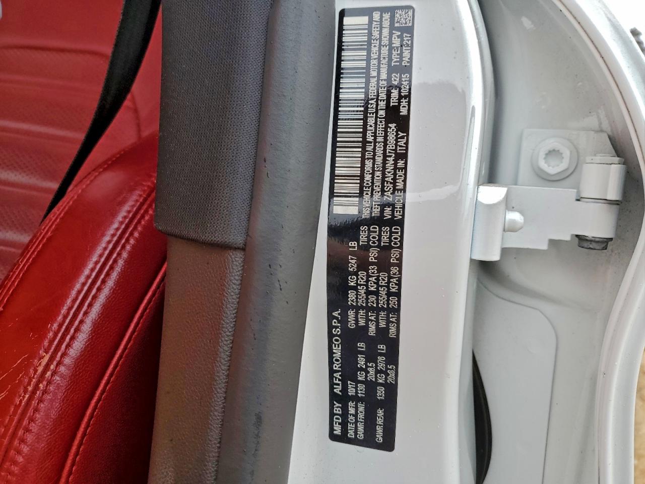 2018 Alfa Romeo Stelvio Ti Sport VIN: ZASFAKNN4J7B98654 Lot: 94514995