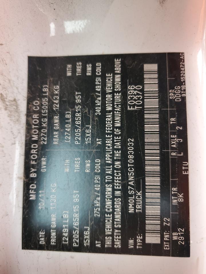 2012 Ford Transit Connect Xl VIN: NM0LS7AN5CT083032 Lot: 93690815