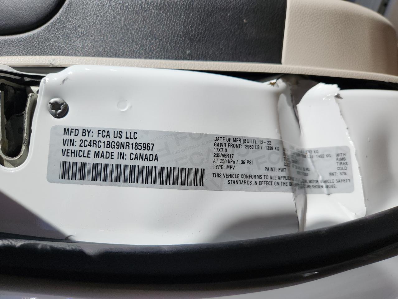 2022 Chrysler Pacifica Touring L VIN: 2C4RC1BG9NR185967 Lot: 91664265