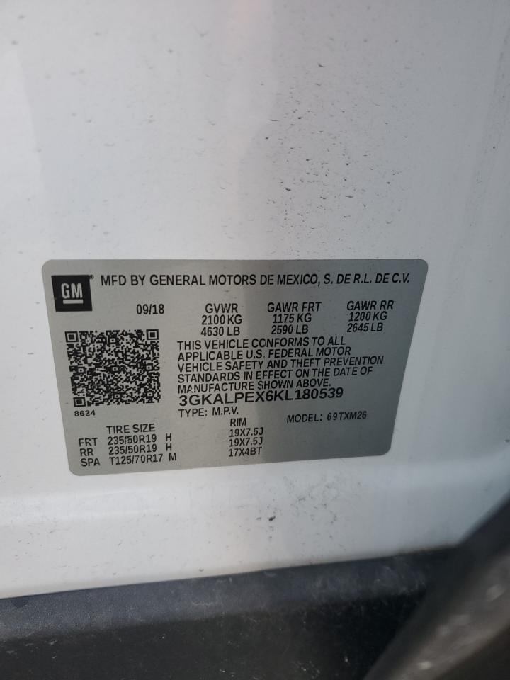 2019 GMC Terrain Slt VIN: 3GKALPEX6KL180539 Lot: 92209385